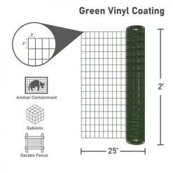 Yardworks 2' X 25' Green Vinyl-Coated Wire Fence -Yardworks shop 17127001