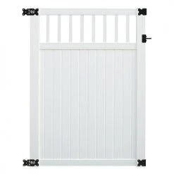 Yardworks® Belmont 6 X 42 White Spindle Top Vinyl Gate