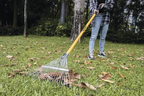 Yardworks® 24-Tine Steel Leaf Rake With ControlGrip® 2 Yardworks® 24-Tine Steel Leaf Rake With ControlGrip® - Image 2