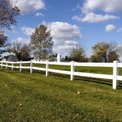 Yardworks shop -Yardworks shop 2 Rail Vinyl Fence Scene