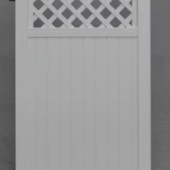 Yardworks® Belmont 6 X 3-6 White Lattice Top Vinyl Fence Gate