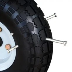 Yardworks® 85 Lb. Capacity Tow Behind Broadcast Spreader -Yardworks shop SKU 2641223 NoFlatWheel